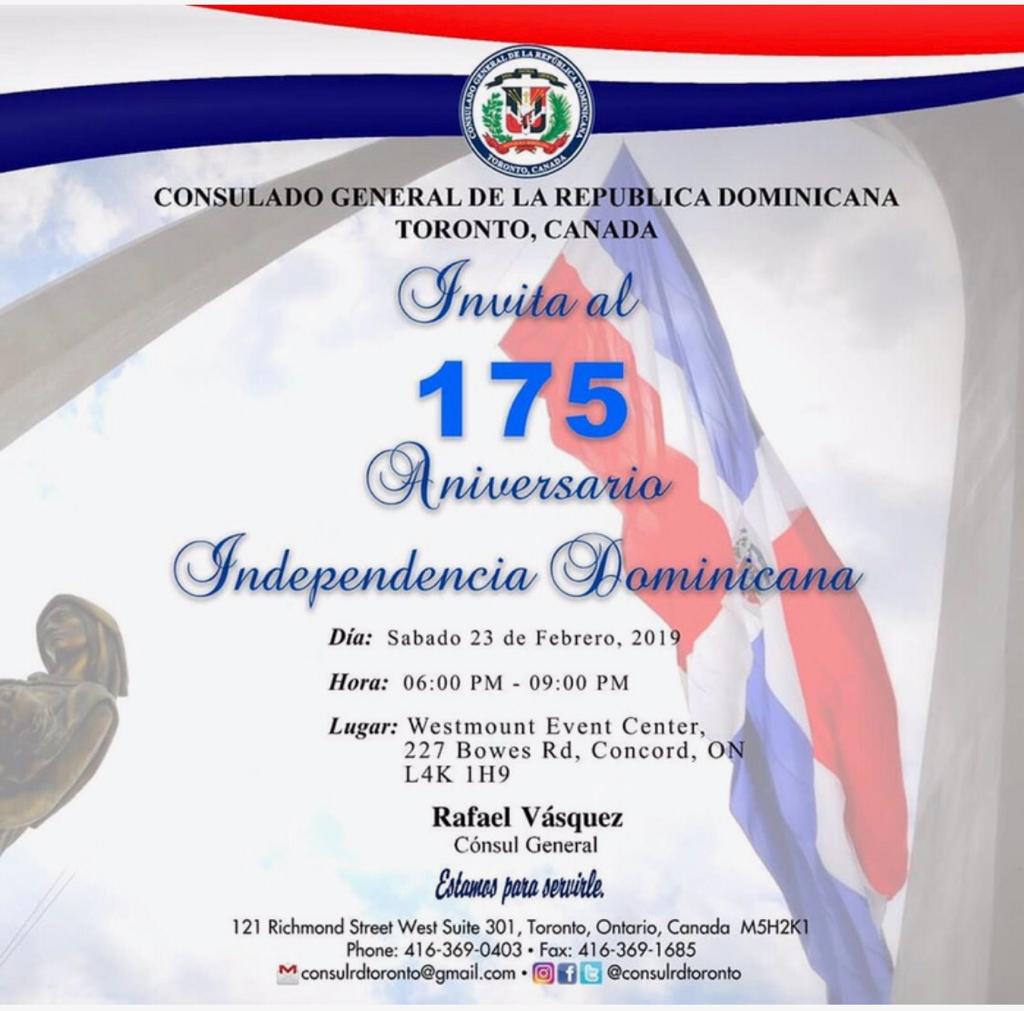 El 175 Aniversario y Conmemoración De La Independencia De La República Dominicana 